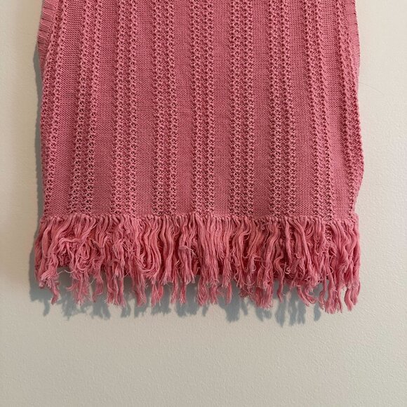 Rachel Antonoff Lewis Fringe Shell - coral pink crop sweater tank - Picture 3 of 4